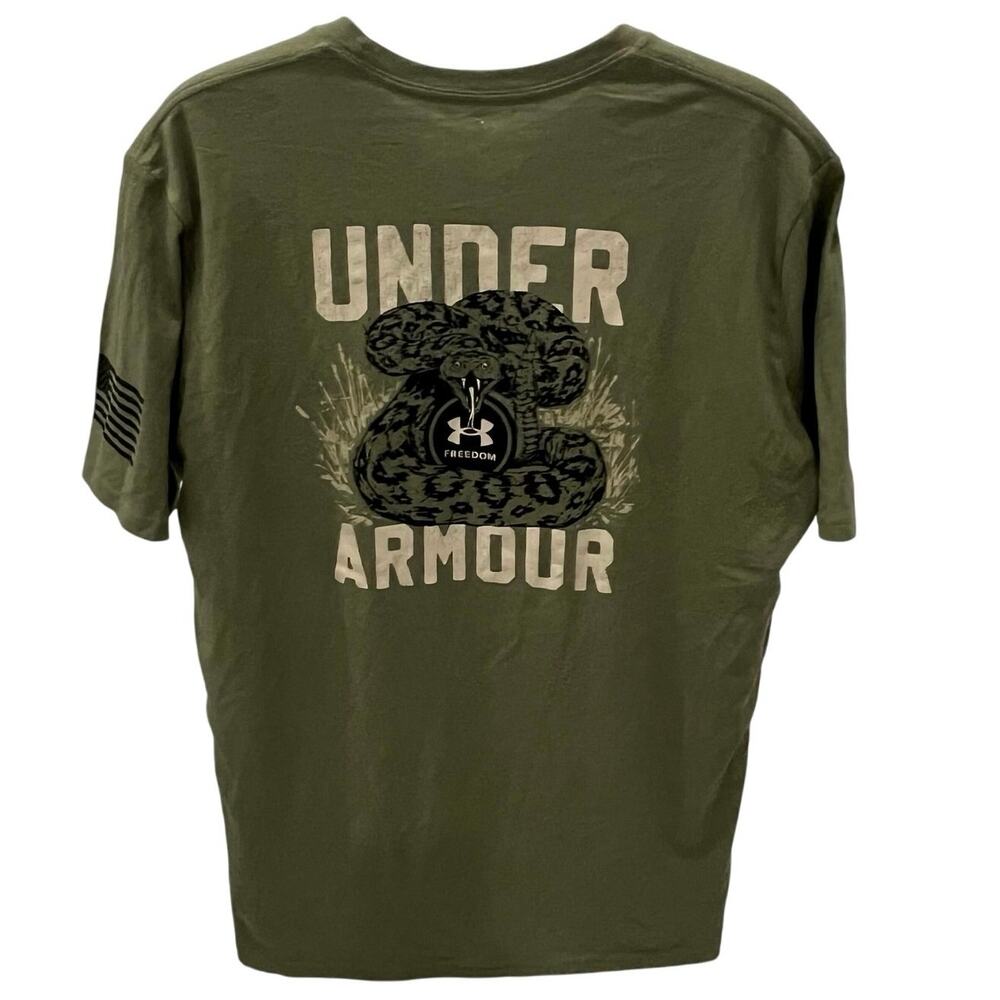 Under Armour Freedom Men's LG Army Green Snake Don't Tread On Me Graphic T-shirt